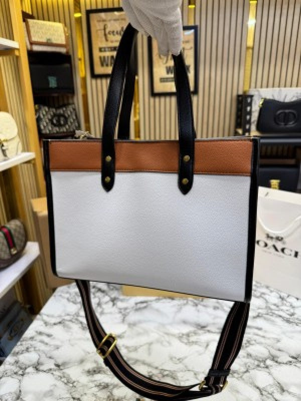 Coach_Field_Tote_Bag_Two_Tone_In_Colorblock_Signature_With_Double_Og_Box_And_DustBag_Including_CarryBag_(Brown)