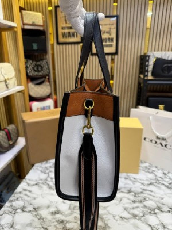 Coach_Field_Tote_Bag_Two_Tone_In_Colorblock_Signature_With_Double_Og_Box_And_DustBag_Including_CarryBag_(Brown)
